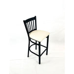Cobra Series Barstool, Supports Up to 300 lbs, 28.5" Seat Height, Cream Seat, Black Back, Black Base