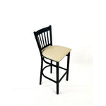 Cobra Series Barstool, Supports Up to 300 lb, 28.5" Seat Height, Taupe Seat, Black Back, Black Base
