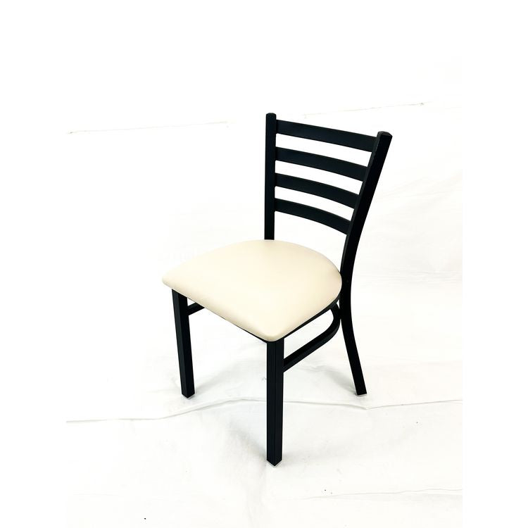 White Horse Series Side Chairs, Supports Up to 300 lb, 18" Seat Height, Cream Seat, Black Back, Black Base