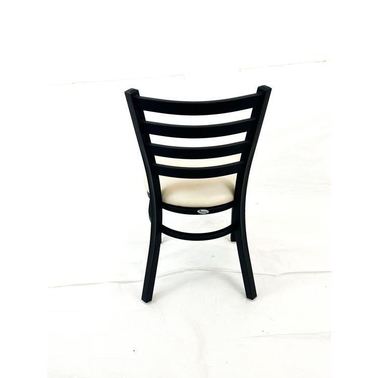 White Horse Series Side Chairs, Supports Up to 300 lb, 18" Seat Height, Cream Seat, Black Back, Black Base