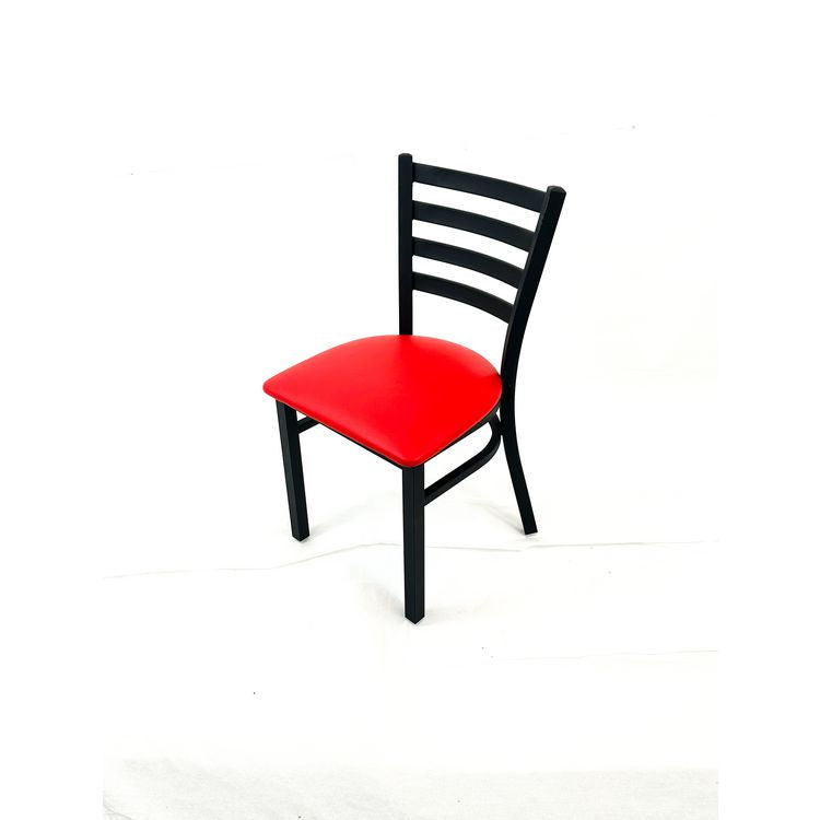 White Horse Series Side Chairs, Supports Up to 300 lb, 18" Seat Height, Red Seat, Black Back, Black Base