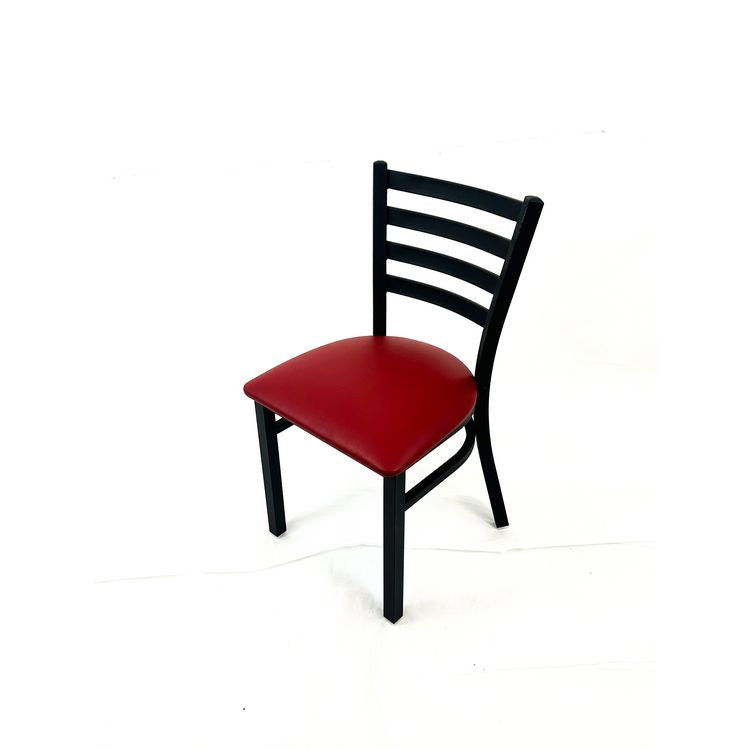 White Horse Series Side Chairs, Supports Up to 300 lb, 18" Seat Height, Burgundy Seat, Black Back, Black Base