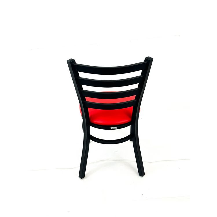 White Horse Series Side Chairs, Supports Up to 300 lb, 18" Seat Height, Red Seat, Black Back, Black Base