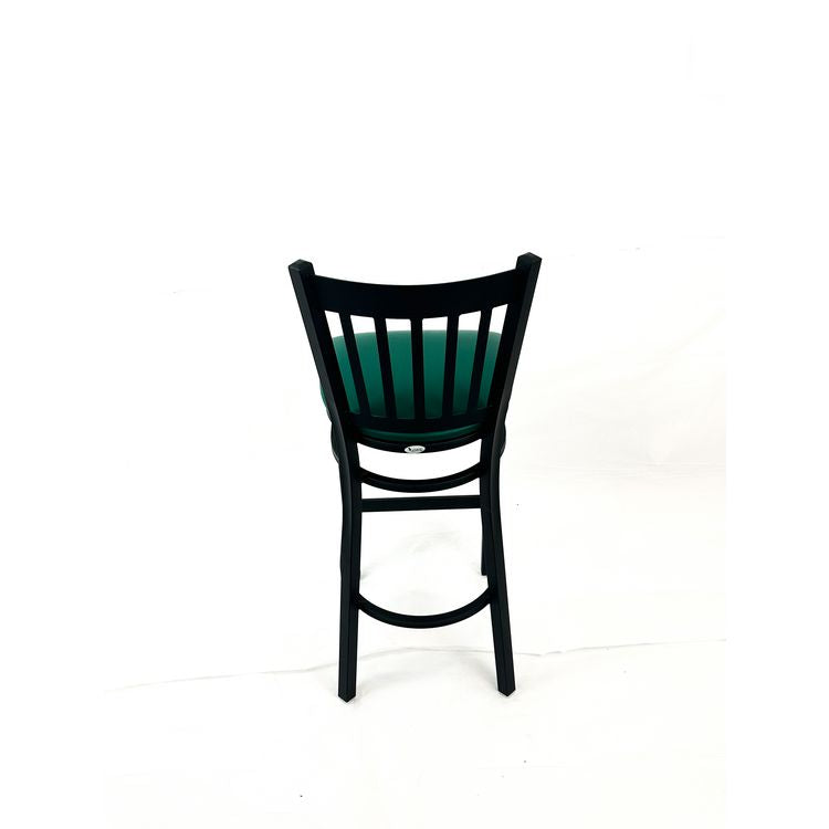 Cobra Series Barstool, Supports Up to 300 lbs, 28.5" Seat Height, Green Seat, Black Back, Black Base