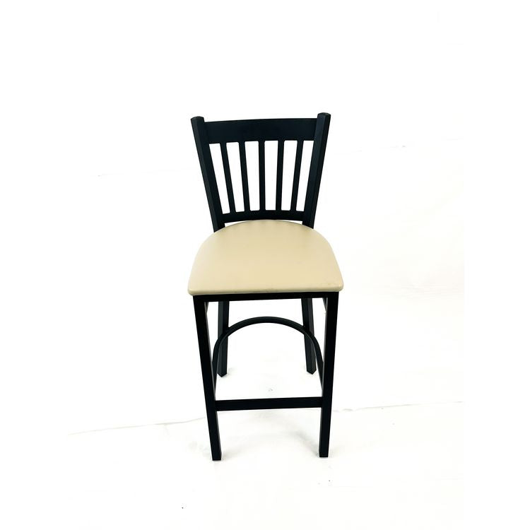Cobra Series Barstool, Supports Up to 300 lb, 28.5" Seat Height, Taupe Seat, Black Back, Black Base