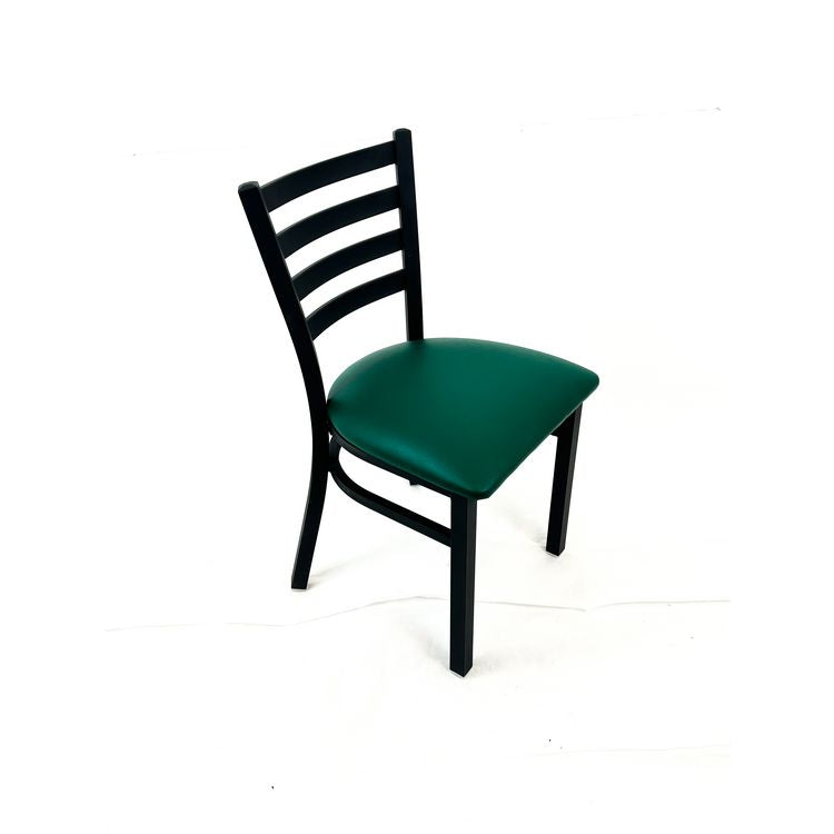 White Horse Series Side Chairs, Supports Up to 300 lb,18" Seat Height, Green Seat, Black Back, Black Base
