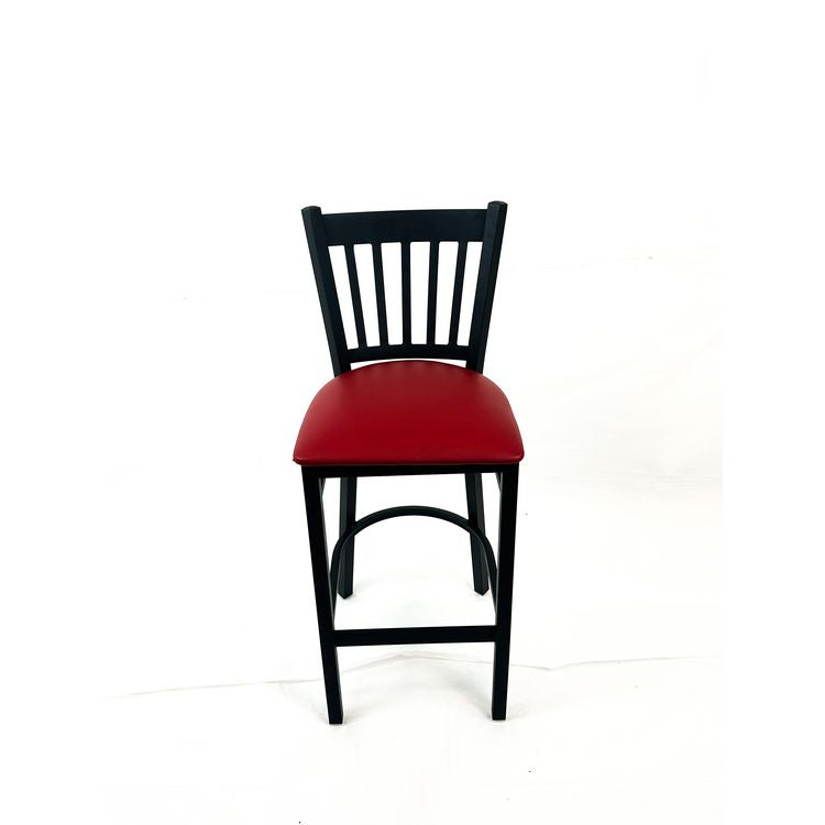 Cobra Series Barstool, Supports Up to 300 lb, 28.5" Seat Height, Burgundy Seat, Black Back, Black Base