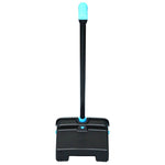 LobbyMaster Plastic Dust Pan, 12.32" Wide, 31.84" Aluminum Handle, Blue/Black, 6/Carton