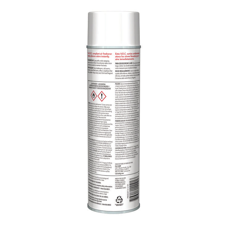 Aerosol Air Freshener and Deodorizer, Lavender, 10 oz Aerosol Spray, 12 Cans