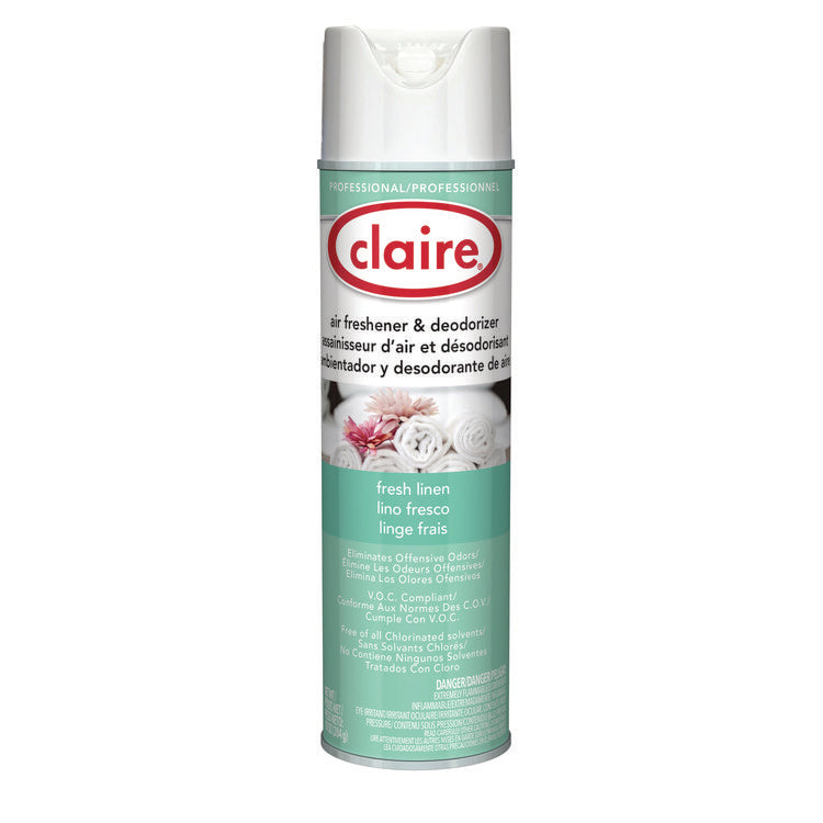Aerosol Air Freshener and Deodorizer, Fresh Linen, 10 oz Aerosol Spray, 12 Cans