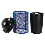 Outdoor Diamond Steel Trash Can, 36 gal, Dome Lid, Blue