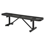 Expanded Steel Flat Bench, 72" x 14.5" x 18", Black Seat, Black Base