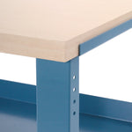 Complete Industrial Workbench, 800 lbs, 60 x 30 x 57.5 to 62.5, Blue