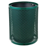 Outdoor Diamond Steel Trash Can, 36 gal, Dome Lid, Green