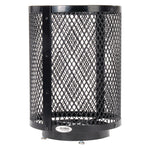 Outdoor Diamond Steel Trash Can with Base, 36 gal, Black