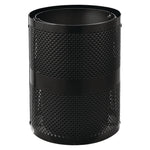 Outdoor Perforated Steel Trash Can with Dome Lid, 36 gal, Steel, Black