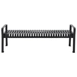 Steel Slat Flat Bench, 70" x 24" x 24.25", Black Seat, Black Base