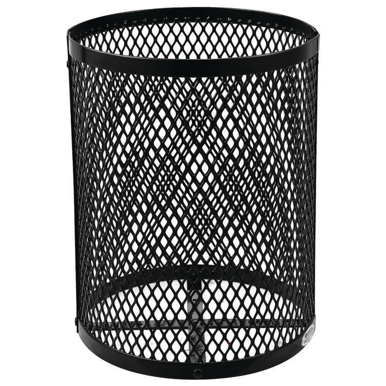 Outdoor Diamond Industrial Steel Trash Can, 36 gal, Black