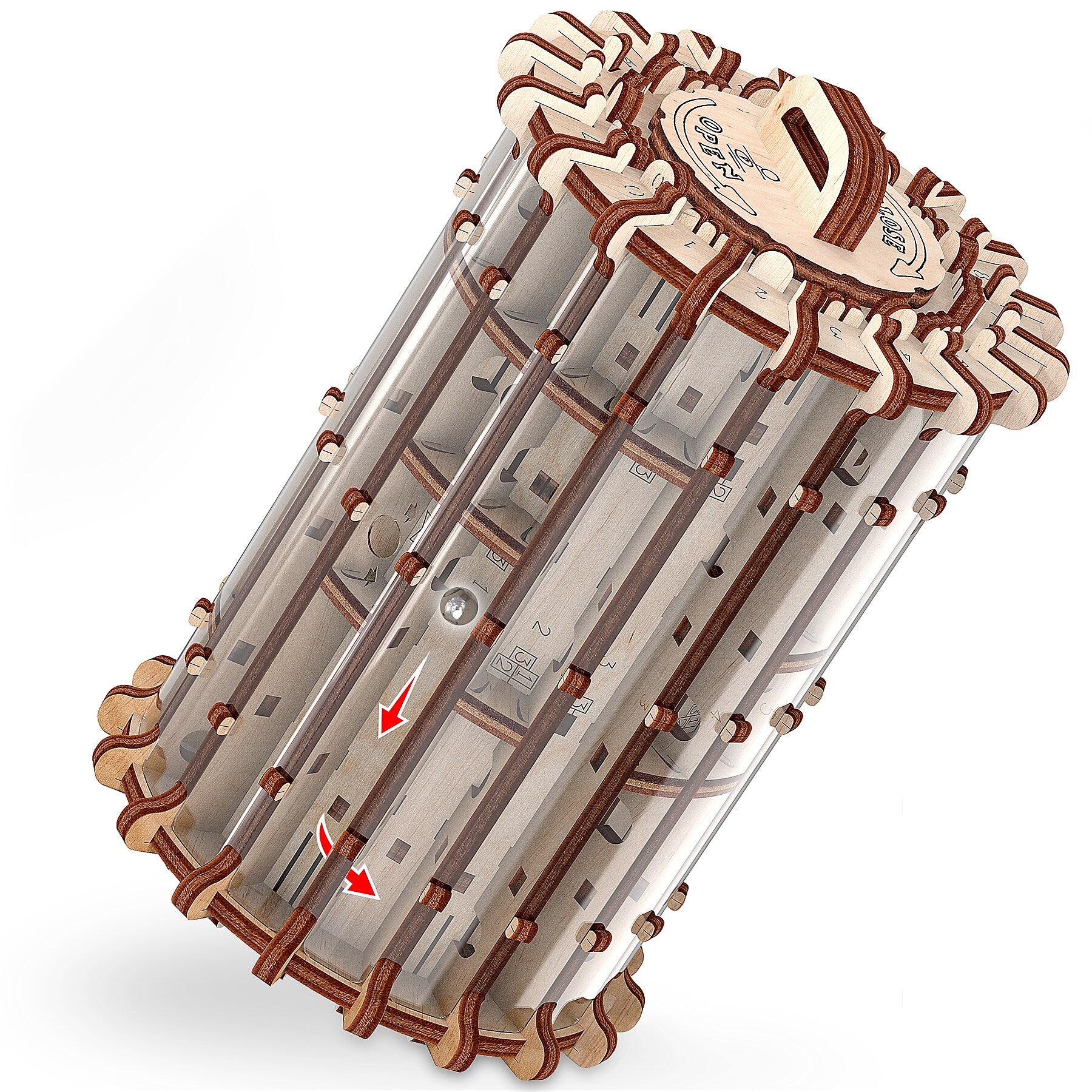 Mr.Playwood Labyrinth Scroll & Hole 3D Wooden STEM Puzzle, 100 Pieces/Set (AVRAV1612203)