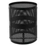 Outdoor Perforated Steel Trash Can with Dome Lid, 36 gal, Steel, Black