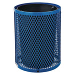 Outdoor Diamond Steel Trash Can, 36 gal, Dome Lid, Blue