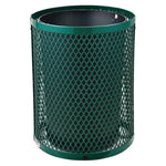 Outdoor Diamond Steel Trash Can, 36 gal, Green