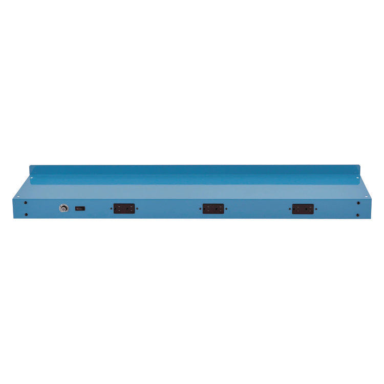 Upper Workbench Shelf, 3 Duplex Outlets, For Use With 48" Wide Workbenches, 100 lb Weight Capacity