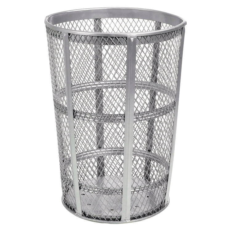 Steel Mesh Corrosion Resistant Trash Can, 48 gal, Silver