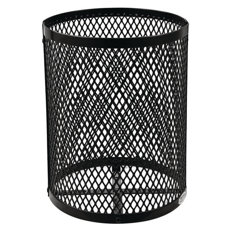 Outdoor Diamond Steel Trash Can, 36 gal, Black