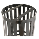 Outdoor Slatted Steel Trash Can, 36 gal, Black