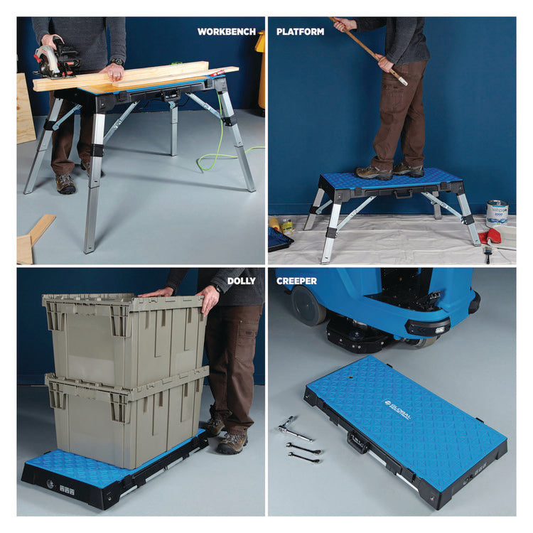 4-in-1 Portable Workbench with Power Strip, 300 to 500 lbs, 38.56 to 53 x 19.86 to 32.28 x 3.56 to 30.5