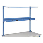 Upper Workbench Shelf, 6 Single Outlets, For Use With 60" Wide Workbenches, 100 lb Weight Capacity