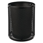 Outdoor Diamond Steel Trash Can, 36 gal, Black