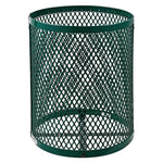 Outdoor Diamond Steel Trash Can, 36 gal, Green