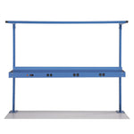 Upper Workbench Shelf, 6 Single Outlets, For Use With 60" Wide Workbenches, 100 lb Weight Capacity