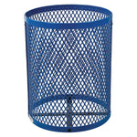 Outdoor Diamond Steel Trash Can, 36 gal, Blue