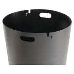 Outdoor Slatted Steel Trash Can, 36 gal, Black