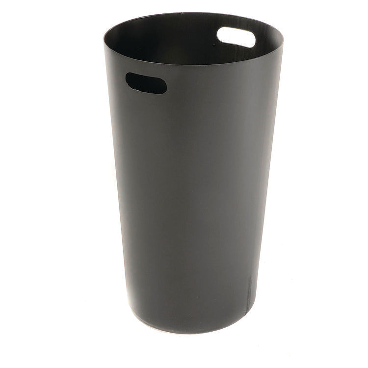 Outdoor Slatted Steel Trash Can, 24 gal, Black