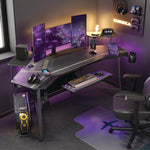 Aero Gaming Desk, 72.06" x 23.63" x 38", Black