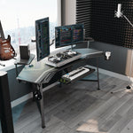 Aero Gaming Desk, 72.06" x 23.63" x 38", Black