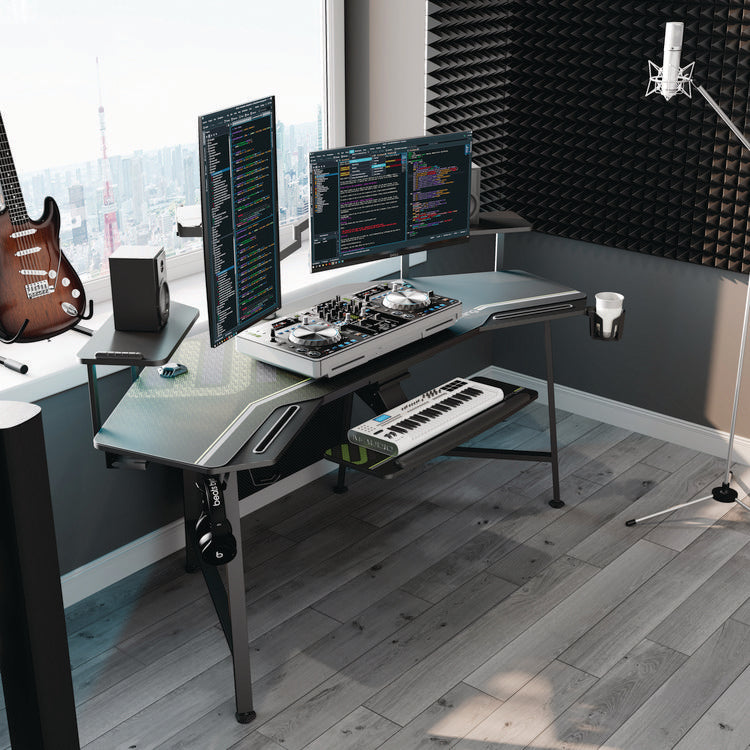 Aero Gaming Desk, 72.06" x 23.63" x 38", Black