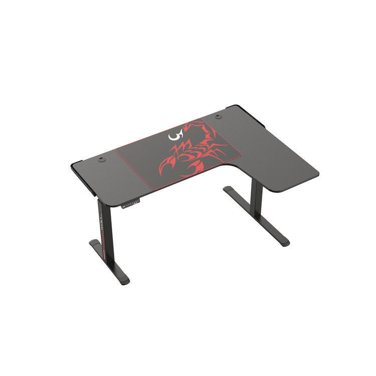 L-Shaped Standing Desk, Right Desk, 60" x 43.69" x 29.88" to 48.38", Black