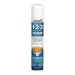 Bulls Eye 1-2-3 Primer Spray, Turbo Spray System, Interior/Exterior, Flat Bright White, 26 oz Aerosol Can, 6/Carton