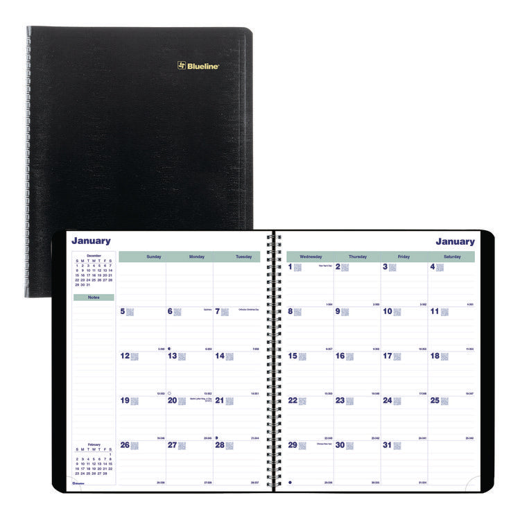 Plan and Link Monthly Planner, 11" x 9.06", Black Cover, 16-Months: Sept 2024 to Dec 2025