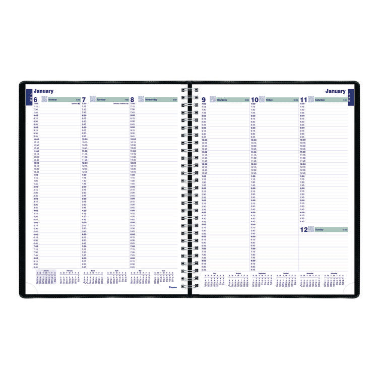 Plan and Link Weekly Appointment Planner, 11" x 9.06", Black Cover, 12-Month (Jan to Dec): 2025