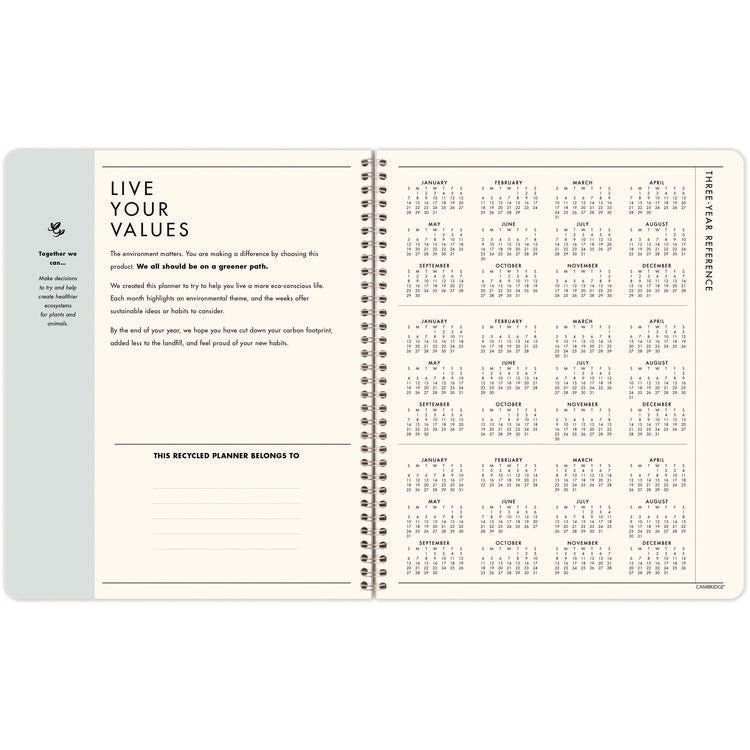 GreenPath Academic Year Weekly/Monthly Planner, Floral Artwork, 11" x 9.38", Multicolor Cover, 12-Month: July 2024-June 2025