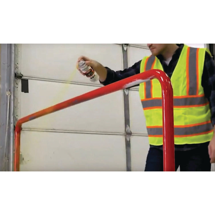 Industrial Choice 1600 System Multi-Purpose Enamel Spray Paint, Flat Safety Yellow, 12 oz Aerosol Can, 6/Carton