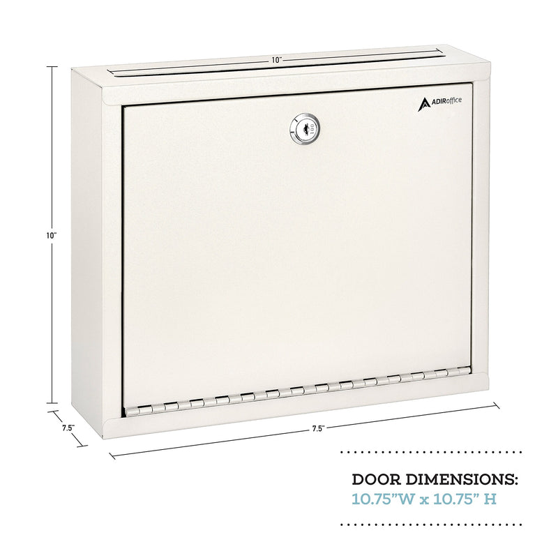 AdirOffice Steel Multipurpose Drop Box Interoffice Mailbox, Large, White (631-03-WHI-PKG)