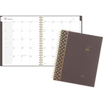 Workstyle Monthly Poly Planner, Geometric Artwork, 11 x 8.5, Java Brown/Gold Cover, 12-Month (Jan to Dec): 2025