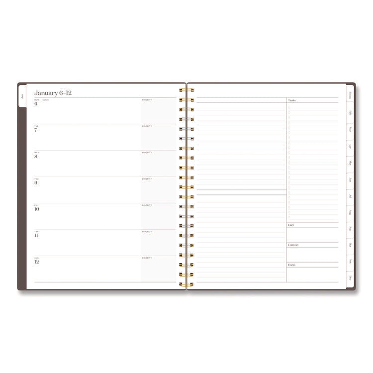 Workstyle Weekly/Monthly Planner, 11 x 9.38, Brown/Gold Cover, 12-Month (Jan to Dec): 2025